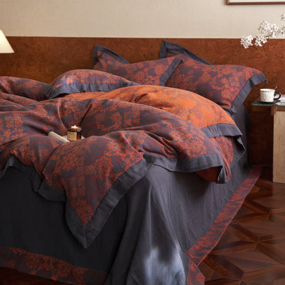 Vintage Floral Cotton Double Gauze Bedding(4PCS)