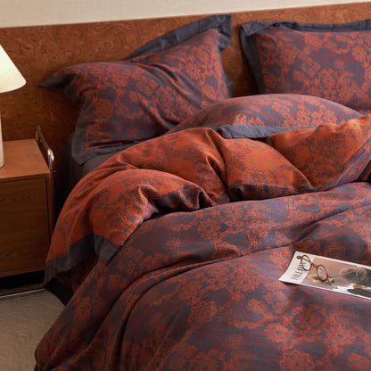 Vintage Floral Cotton Double Gauze Bedding(4PCS)