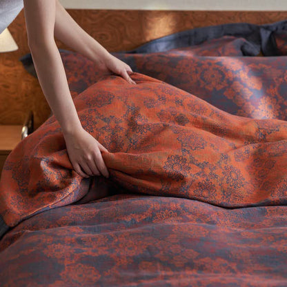 Vintage Floral Cotton Double Gauze Bedding(4PCS)