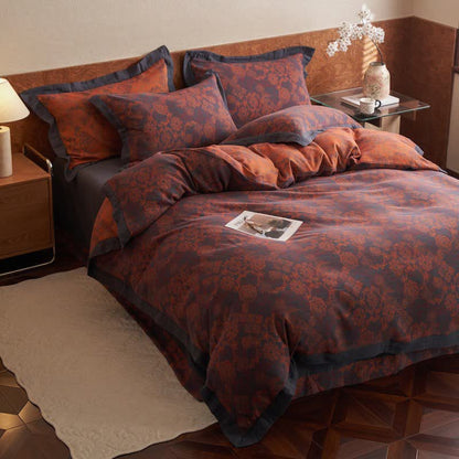 Vintage Floral Cotton Double Gauze Bedding(4PCS)