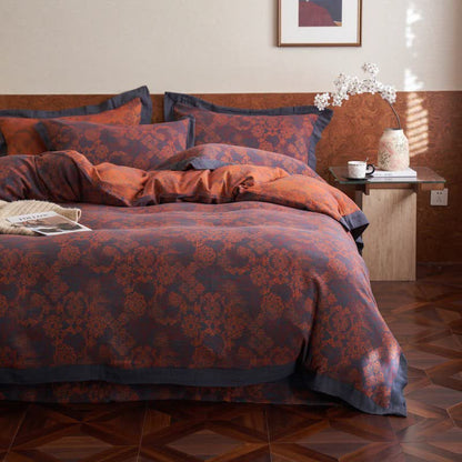 Vintage Floral Cotton Double Gauze Bedding(4PCS)