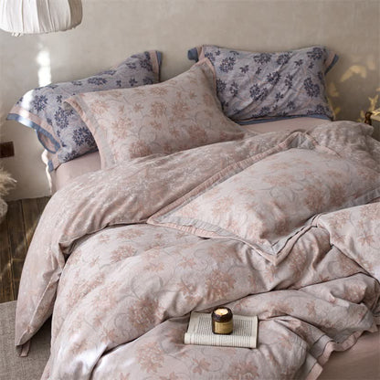 Elegant Floral Cotton Double Gauze Bedding(4PCS)