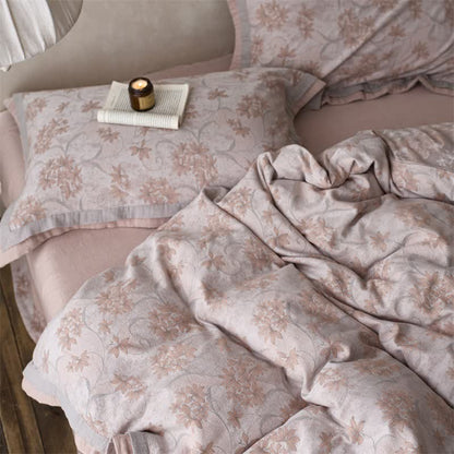 Elegant Floral Cotton Double Gauze Bedding(4PCS)