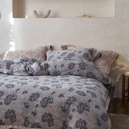 Elegant Floral Cotton Double Gauze Bedding(4PCS)