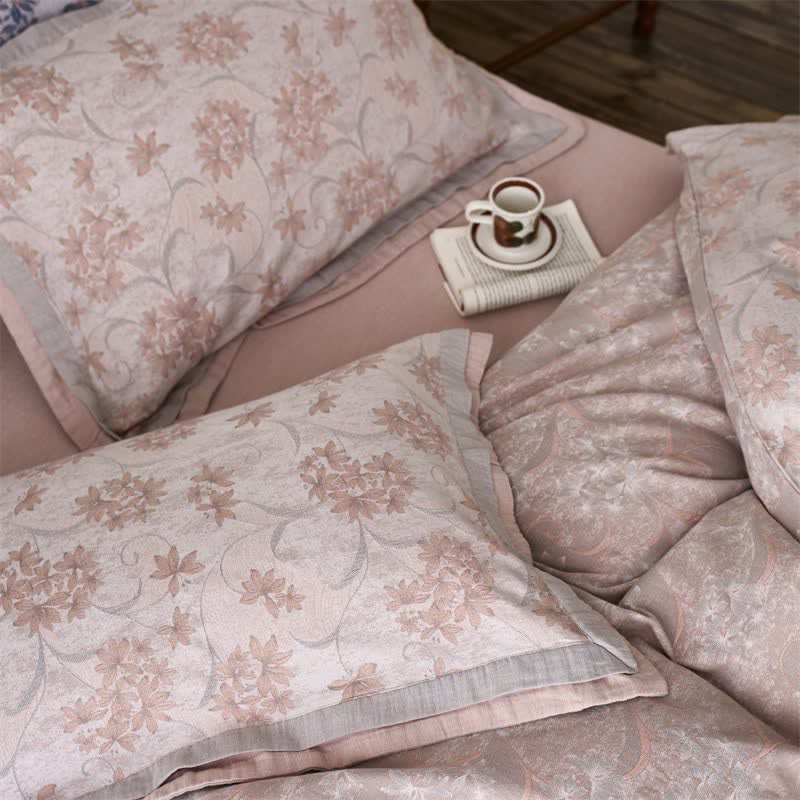Elegant Floral Cotton Double Gauze Bedding(4PCS)