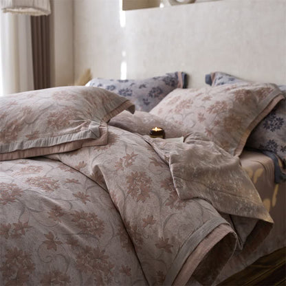 Elegant Floral Cotton Double Gauze Bedding(4PCS)