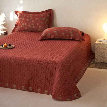 Country Style Floral Cotton Double Gauze Bedding(4PCS)
