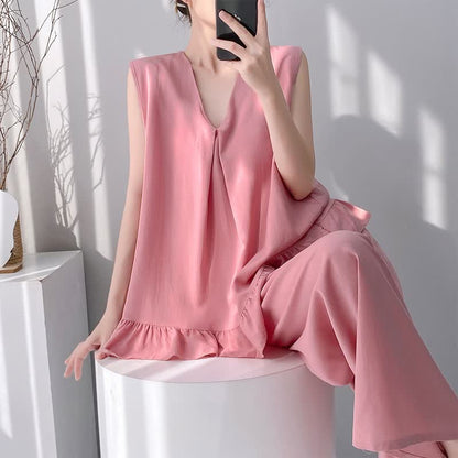 Solid Color Tank & Pants Pajama Set