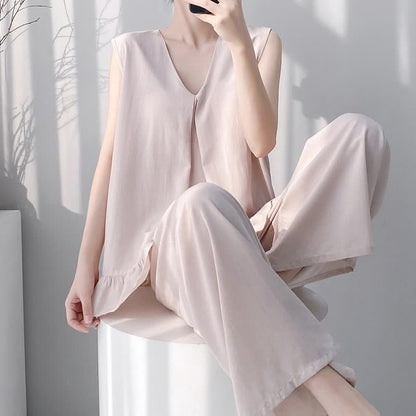 Solid Color Tank & Pants Pajama Set
