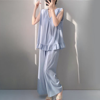 Solid Color Tank & Pants Pajama Set