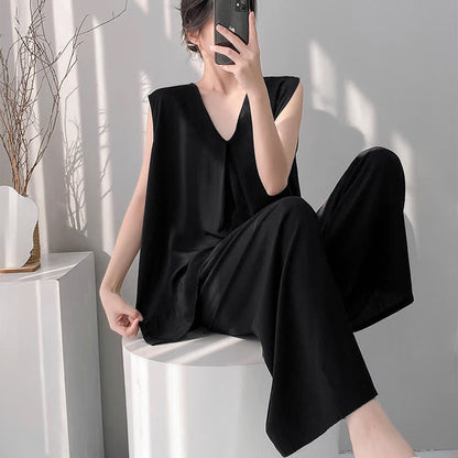 Solid Color Tank & Pants Pajama Set
