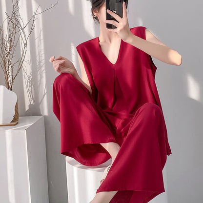 Solid Color Tank & Pants Pajama Set