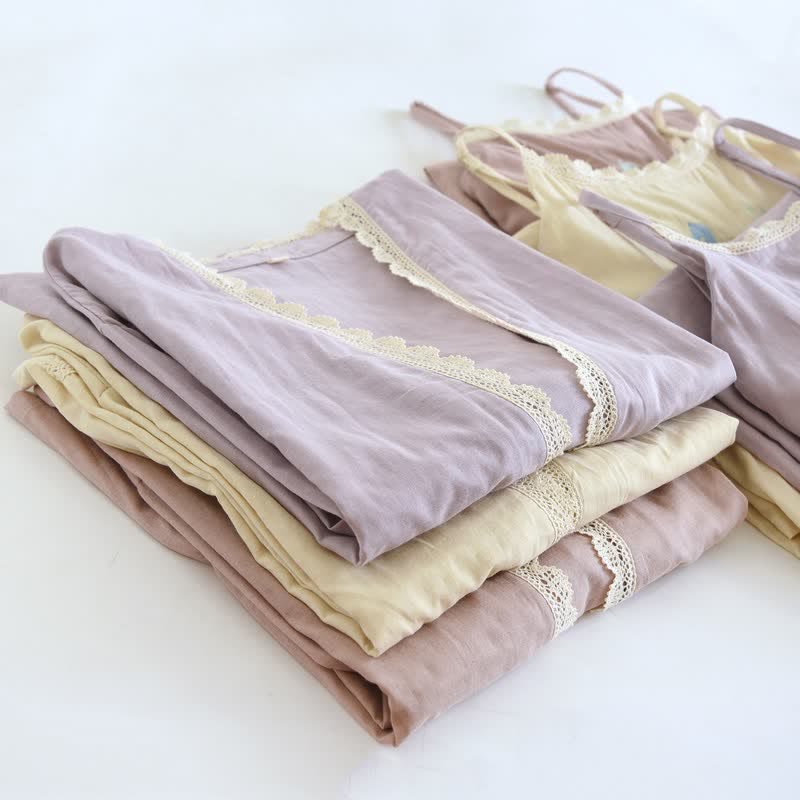 Pony Embroidery Camisole Nightdress & Cover-up Set