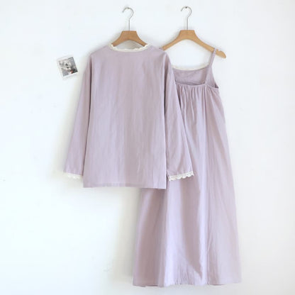 Pony Embroidery Camisole Nightdress & Cover-up Set