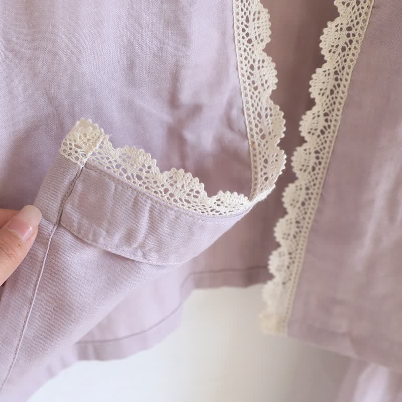 Pony Embroidery Camisole Nightdress & Cover-up Set