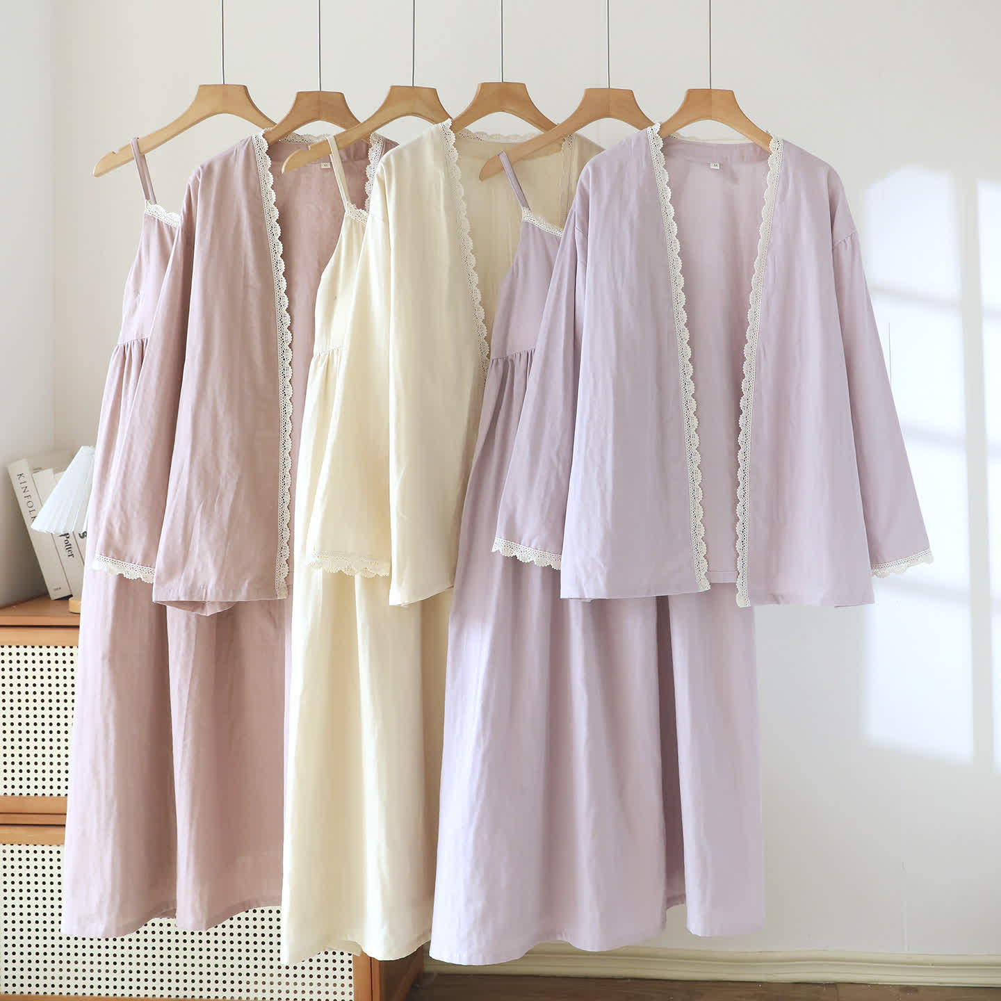 Pony Embroidery Camisole Nightdress & Cover-up Set