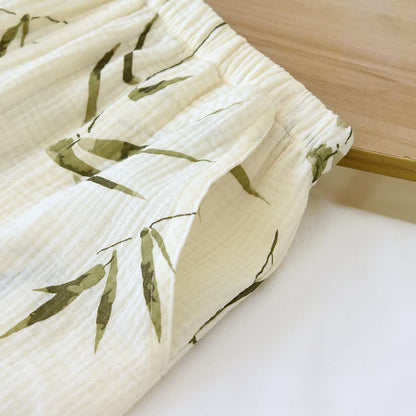 Botanical Bamboo Print Cotton Pajama Set