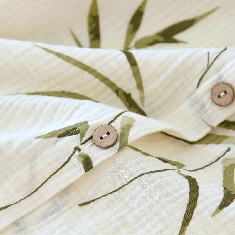 Botanical Bamboo Print Cotton Pajama Set