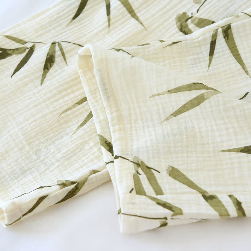 Botanical Bamboo Print Cotton Pajama Set