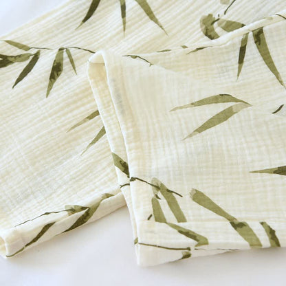 Botanical Bamboo Print Cotton Pajama Set