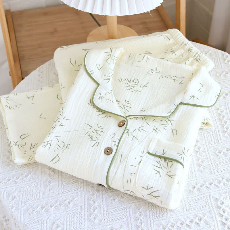 Bamboo Leaf Cotton Double Gauze Pajamas