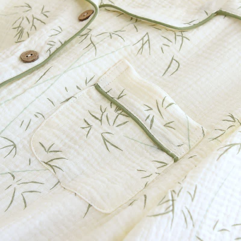 Bamboo Leaf Cotton Double Gauze Pajamas