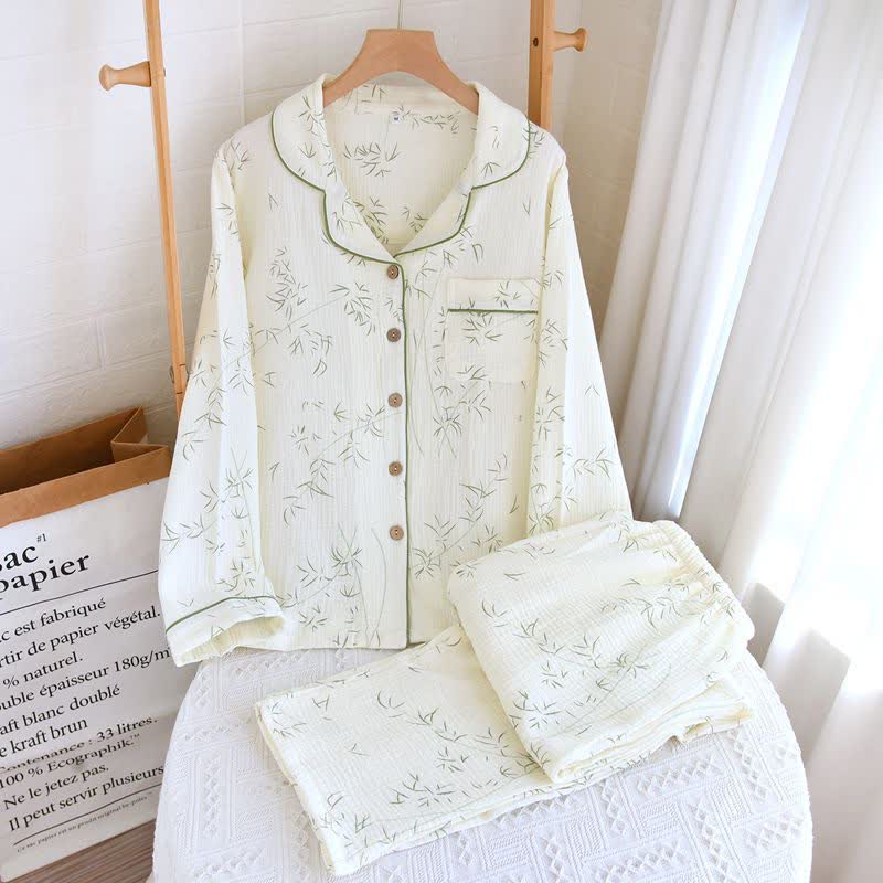 Bamboo Leaf Cotton Double Gauze Pajamas