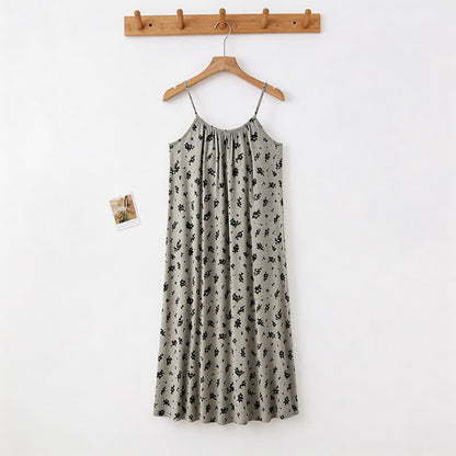 Vintage Floral Leaf Camisole Nightgown