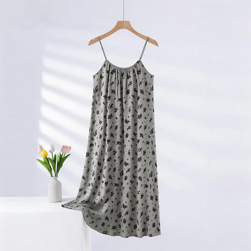Vintage Floral Leaf Camisole Nightgown