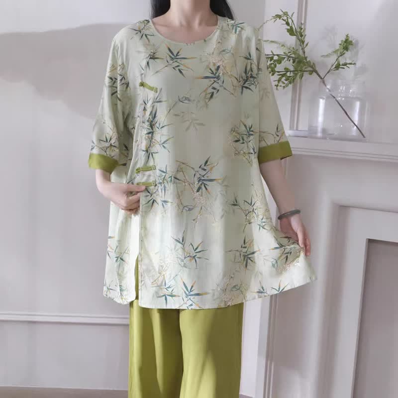 Elegant Bamboo Eastern-Inspired Loungewear Set