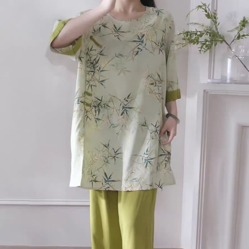 Elegant Bamboo Eastern-Inspired Loungewear Set