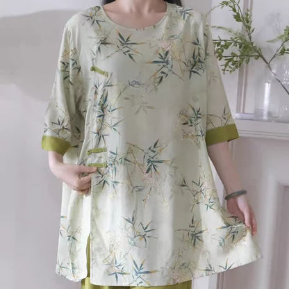 Elegant Bamboo Eastern-Inspired Loungewear Set