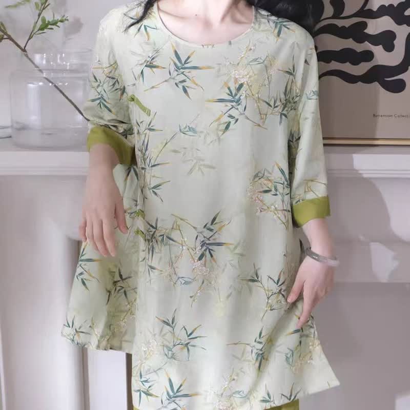 Elegant Bamboo Eastern-Inspired Loungewear Set