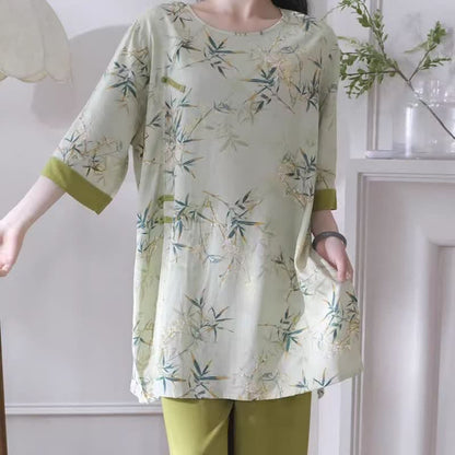 Elegant Bamboo Eastern-Inspired Loungewear Set