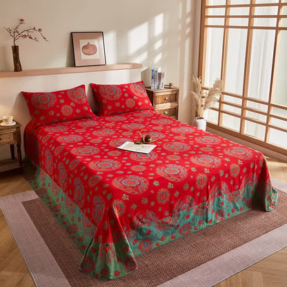 Cotton Gauze Retro Auspicious Jacquard Quilt