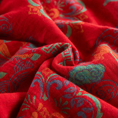 Cotton Gauze Vintage Horse Jacquard Quilt