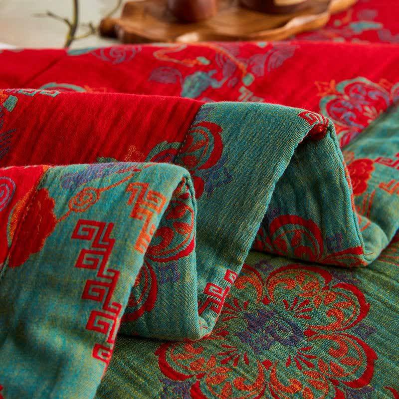 Cotton Gauze Vintage Horse Jacquard Quilt