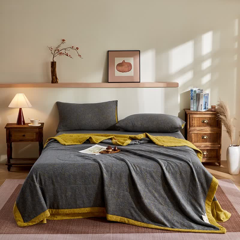 Cotton Gauze Subtle Pattern Jacquard Quilt
