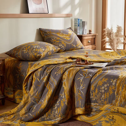 Cotton Gauze Mountain & Bamboo Jacquard Quilt