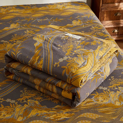 Cotton Gauze Mountain & Bamboo Jacquard Quilt