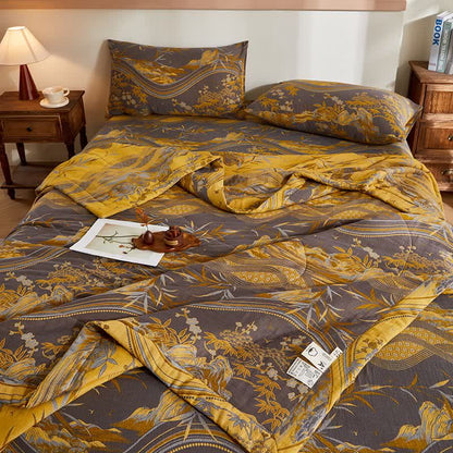 Cotton Gauze Mountain & Bamboo Jacquard Quilt