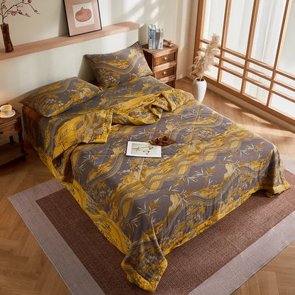 Cotton Gauze Mountain & Bamboo Jacquard Quilt