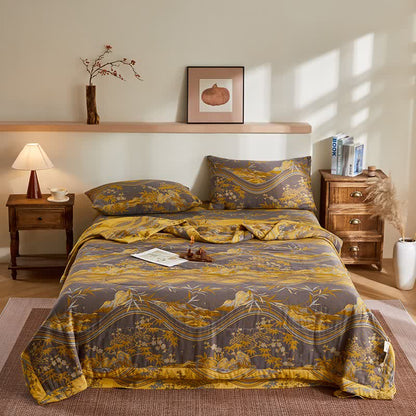 Cotton Gauze Mountain & Bamboo Jacquard Quilt