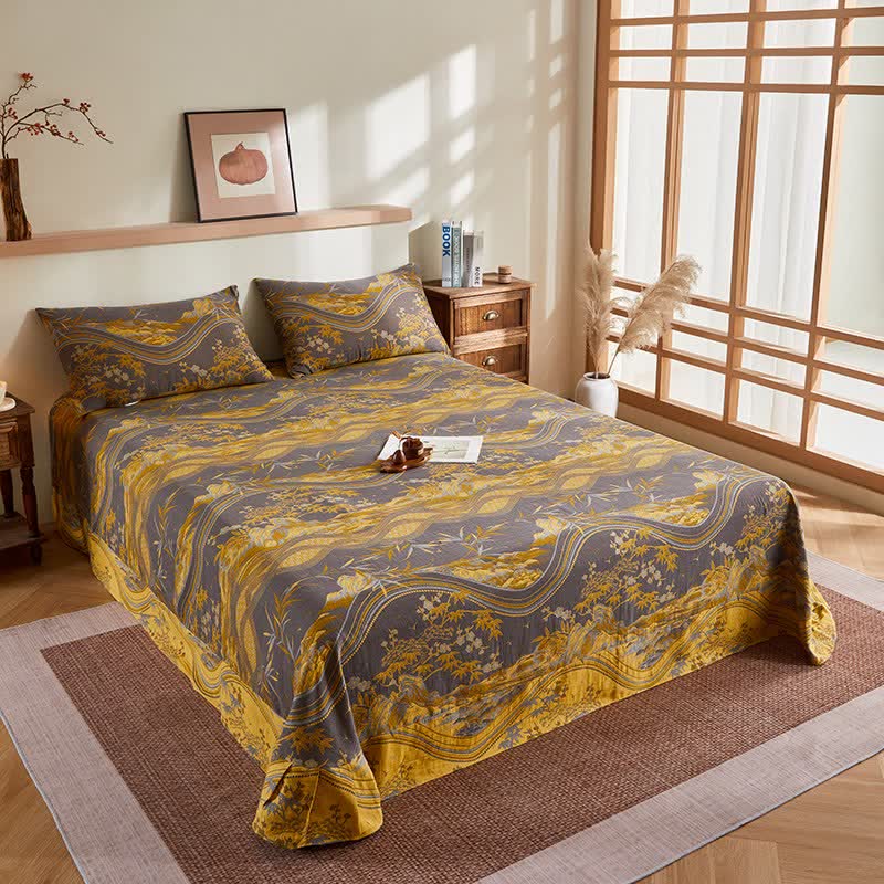 Cotton Gauze Mountain & Bamboo Jacquard Quilt