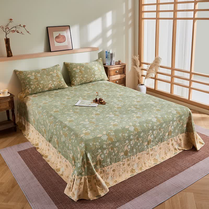 Cotton Gauze Floral Leaf Jacquard Quilt