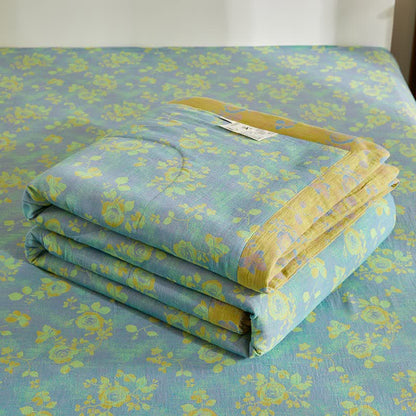 Cotton Gauze Romantic Rose Jacquard Quilt