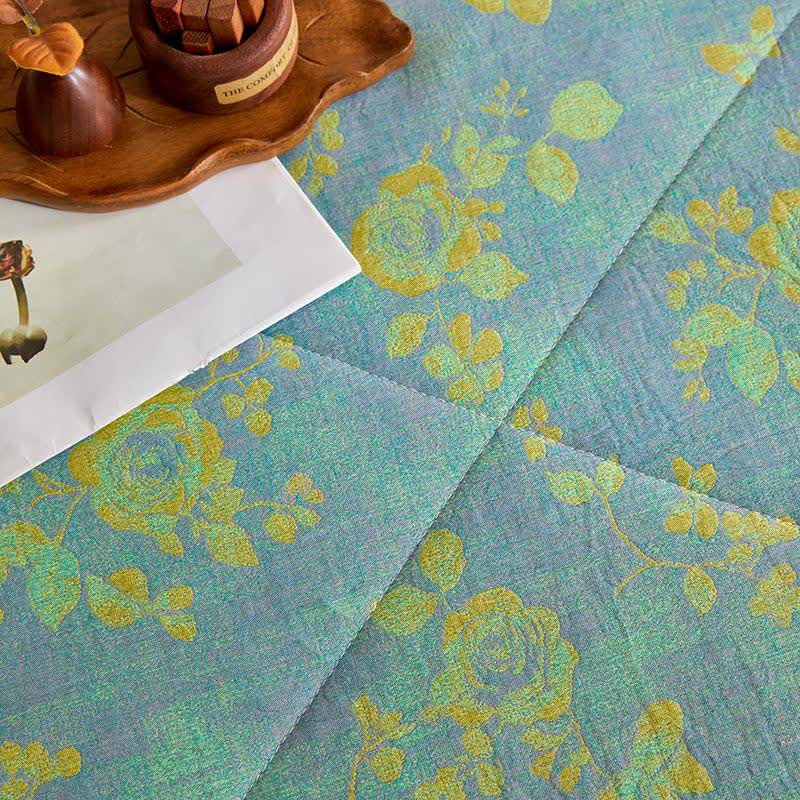 Cotton Gauze Romantic Rose Jacquard Quilt