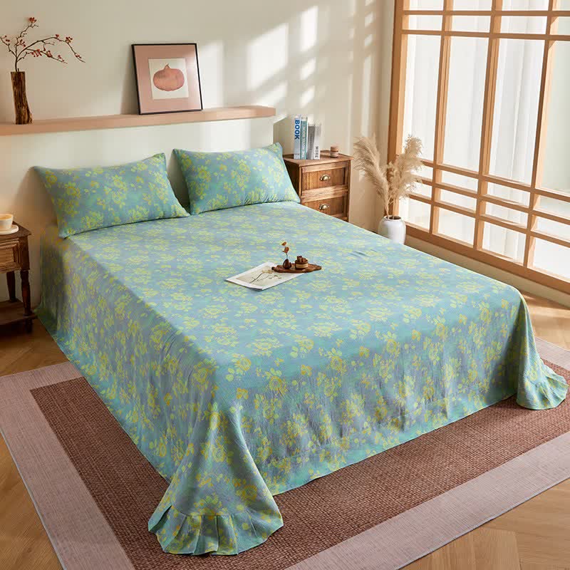 Cotton Gauze Romantic Rose Jacquard Quilt