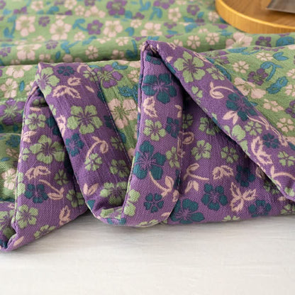 Crabapple Blossom-Inspired Cotton Linen Quilt
