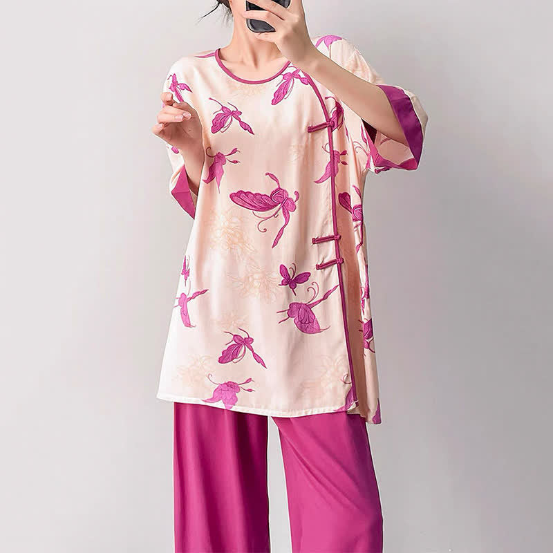 Artsitic Butterfly Eastern-Inspired Loungewear Set